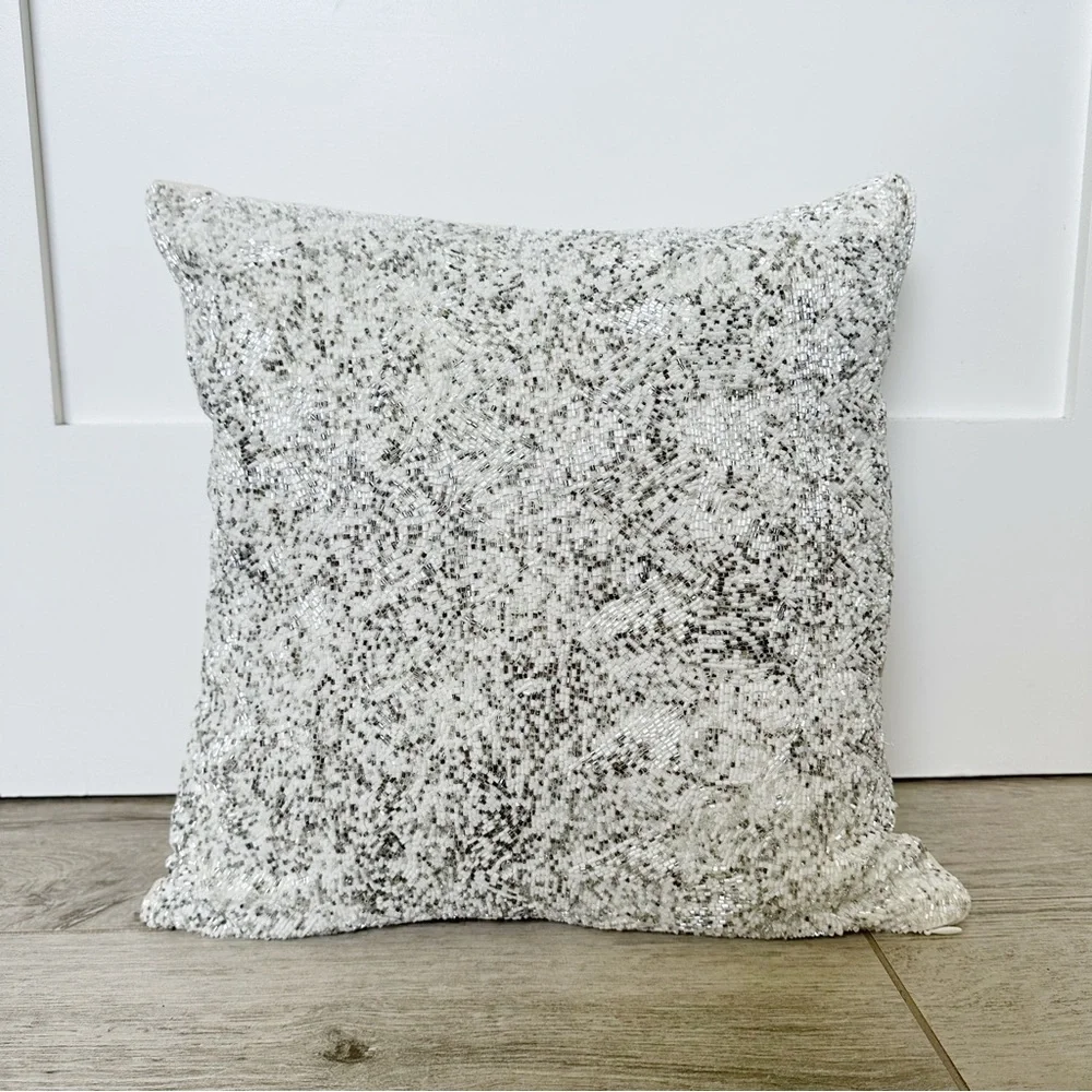 Crate & Barrel Crystal Beaded Pillow